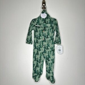 Kyle & Deena NY 2 piece set waffle knit sleeper baby 3-6 month beanie sage green